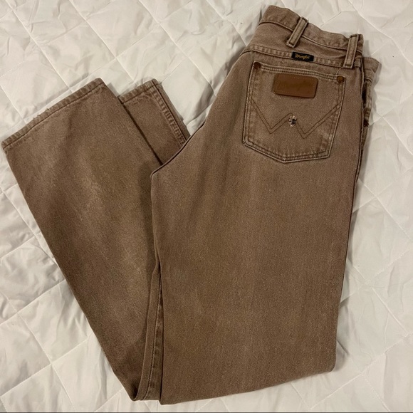 Denim - High-Rise to Mid-Rise Vintage Light-Brown/Tan Wranglers